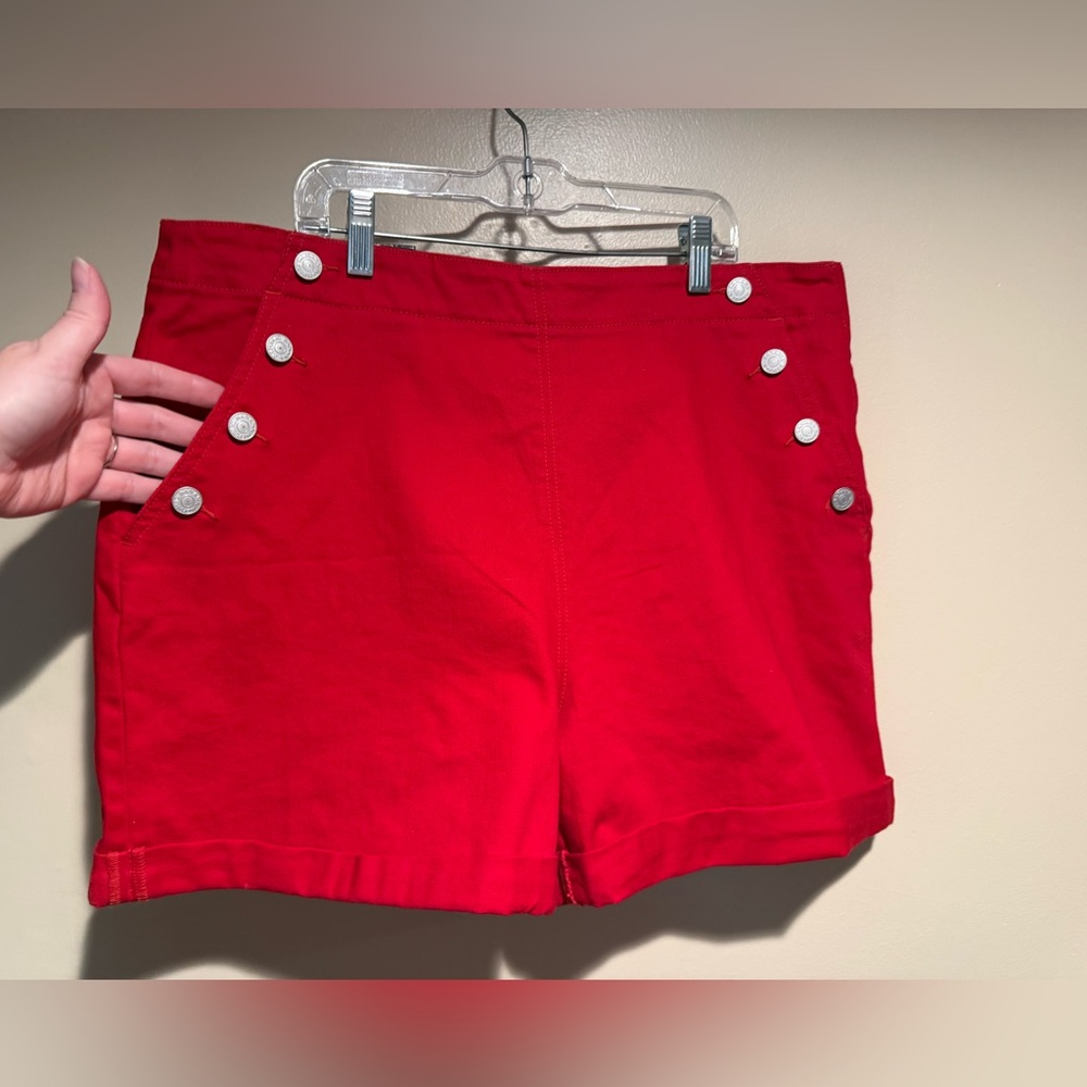 NWT Banana Republic Red High Rise sailor 4” Shorts - Picture 4 of 9